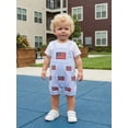 thumbnail image 4 of Lairauiy Baby Toddler Boy 4th of July Overall Romper 3 6 12 18 Months Flag/Popsicle Embroidery Sleeveless Patriotic Striped Jumpsuits, 4 of 9