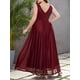 thumbnail image 3 of Vestido De Dama De Honor Elegante De Talla Grande, Vestido De Tanque De Boda De Graduación Con Cuello En V Con Detalle De Anillo En O De Diamantes De Imitación Para Mujer, 3 of 4