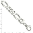 thumbnail image 2 of 925 Sterling Silver Solid Polished Fancy Lobster Closure 15mm Figaro Chain Bracelet 8 Inch Lobster Claw Link Bracelet fo, 2 of 2