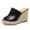 Black, variant on FSJ Women Simple Round Open Toe Platform Wedge Heel Espadrille Slip On Sandal Summer Casual Mules Outdoor Dressy Shoes Size 8 Navy