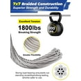 thumbnail image 4 of 1/8 Wire Rope Kit, 50ft Sun Wire for Triangle/Rectangle Sun Shade Sails Hardware Kit, with Clamps, Crimping Loops, Thimbles for Outdoor Garden Patio, 4 of 8