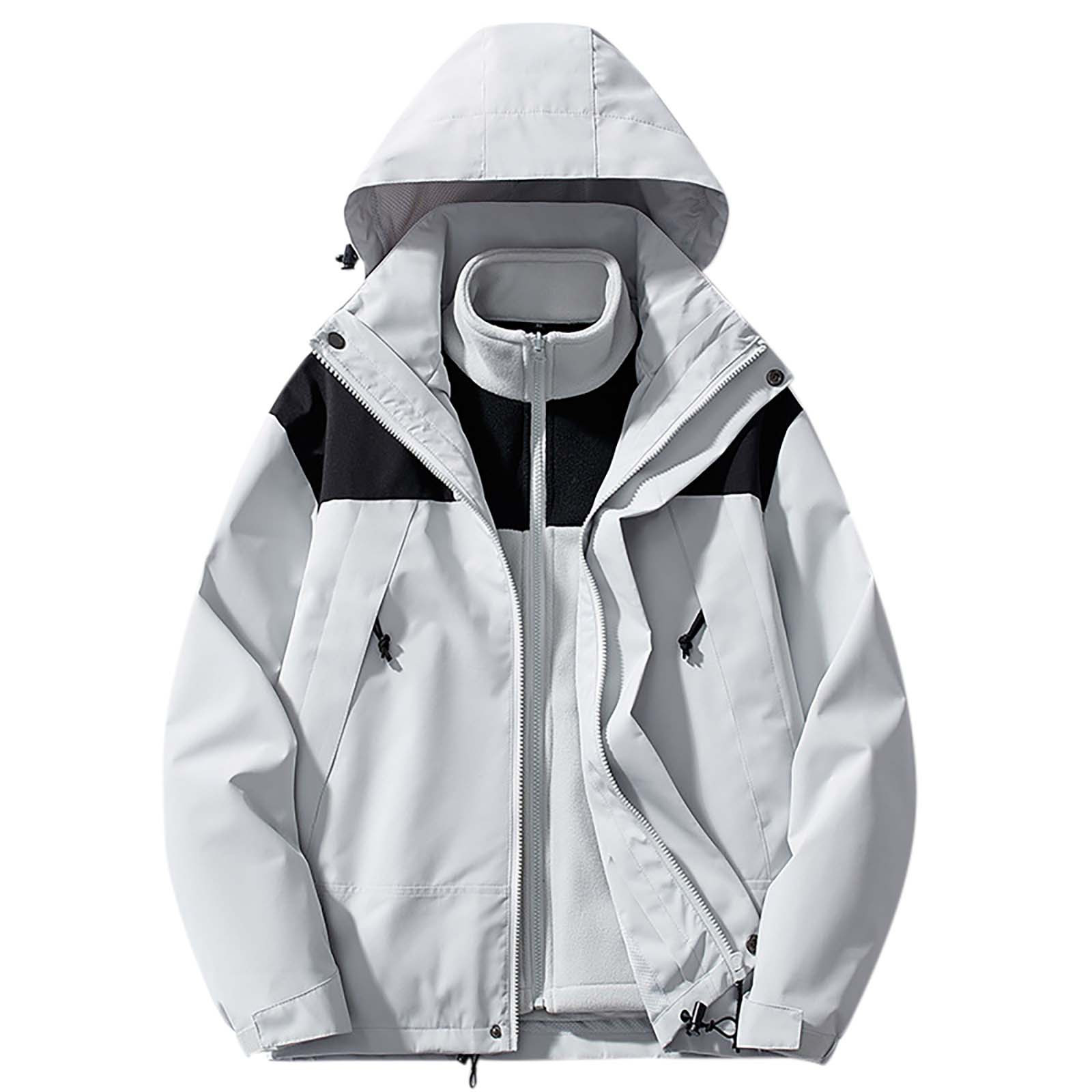 Doudoune Chaude Pour Homme - Capuche Coupe-vent - Poche Zippée - Pour Ski, Randonnée, Hiver - Tissu Léger Et Chaud