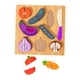 thumbnail image 1 of Rompecabezas de madera para cortar, rompecabezas de combinación, juguete de aprendizaje, juego de simulación preescolar, juego de rol Verdura, 1 of 9