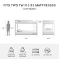 thumbnail image 5 of DHP Miles Low Bunk Bed for Kids, Twin Over Twin, White, 5 of 13