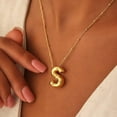 thumbnail image 5 of Turandoss Bubble Letter Necklace, Layered Big Initial Necklaces for Women, Paperclip Chain Choker Necklace, Chunky Gold Necklace for Women Gifts, 5 of 6