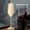 thumbnail image 3 of 2Pcs/Set Shatterproof Stainless Champagne Glasses Brushed Gold Wedding Toasting Flutes Drink Cup Party Marriage Wine, 3 of 8