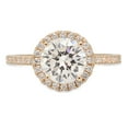 thumbnail image 5 of 1.86 ct Brilliant Round Cut Real Genuine Natural Diamond VS1-VS2 G-H 18K Yellow Gold Halo Promise Wedding Statement Engagement Designer Ring size 6.5, 5 of 7