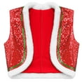 thumbnail image 6 of iiniim Boys Christmas Dance Costume Sequins Sleeveless Velvet Trim Vest Crop Top Red 8, 6 of 7