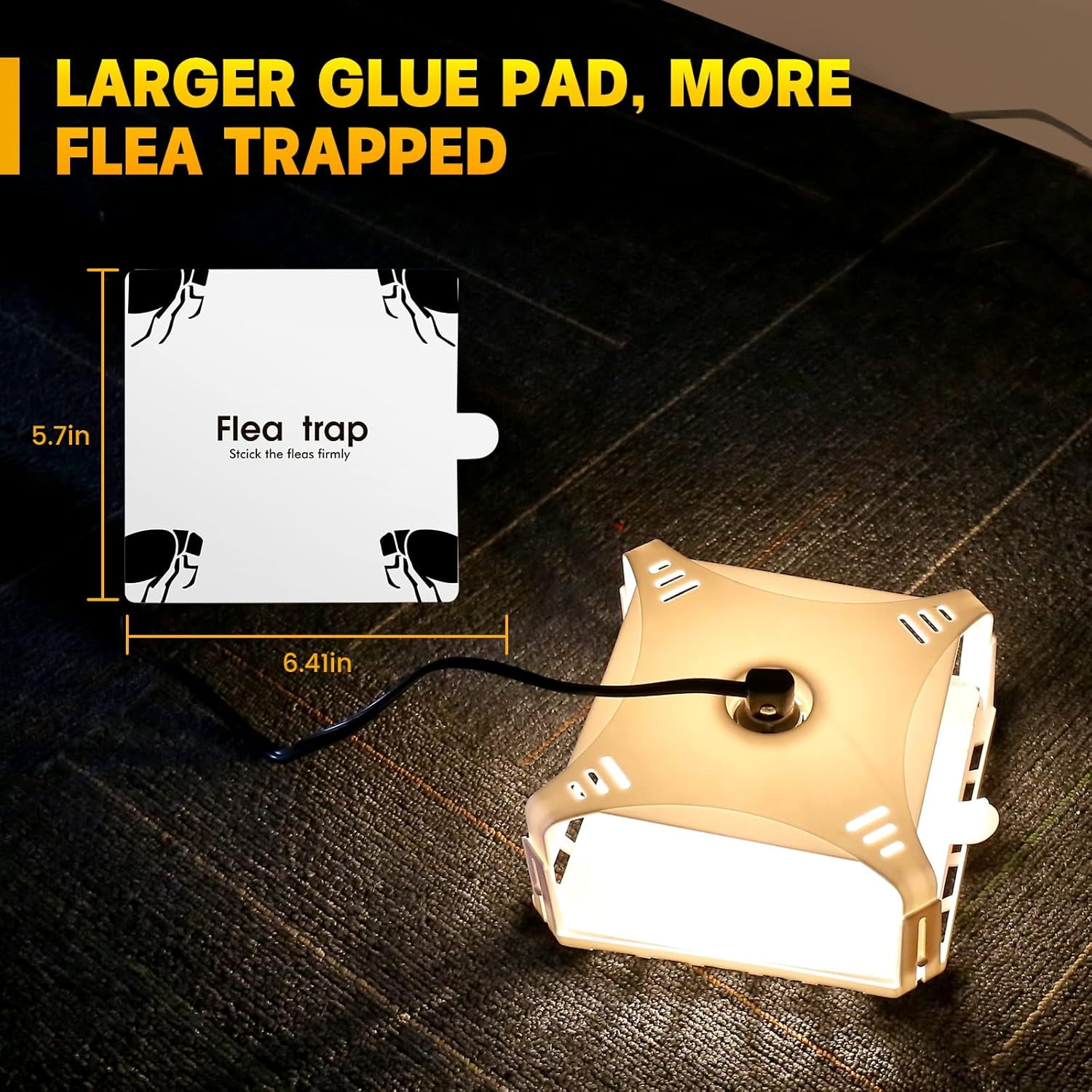 Flea Traps for Inside Your Home 2 Packs, Flea Trap Indoor Pest Control Trapper Insect Killer with Light, Sticky Bed Bug Natural