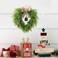 thumbnail image 3 of XYAIYT Christmas Decorations Linen Bow Wreath Texture Material Long Lasting Weather Resistant Design with Elegant Bow and Adornments for Front Door Courtyard Mantel Holiday Entryway 15in Green, 3 of 6