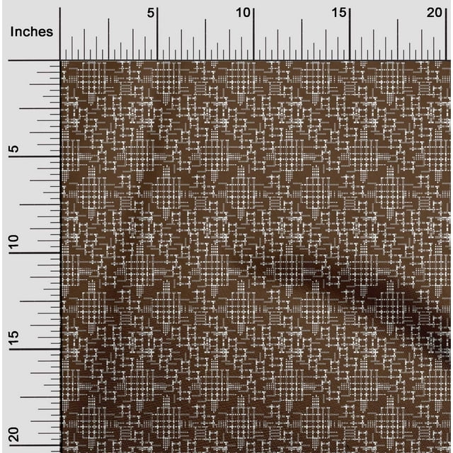 oneOone Georgette Viscose Fabric Geometric Maze Kasuri Printed Fabric 1 Yard 42 Inch Wide