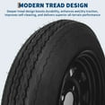 thumbnail image 4 of 2-Pack 4.80-12 Trailer Tires with 12" Black Spoke Rims - 6PR Load Range C - 4 Lug 4" Bolt Design - Heavy Duty, All-Weather, Easy Assembly - Utility, Camper, Boat Trailers, 4 of 6