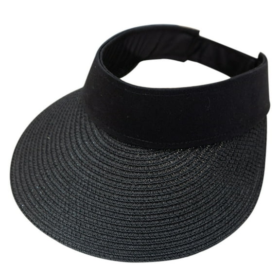 WORGEOUS Summer Sun Hat Hats Visor Woman Cap Straw Ladies 's Black