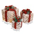 thumbnail image 3 of Ganfancp Set de 3 Cajas de Regalo de Navidad con Lazos Cajas de Regalo para Navidad Bodas Patio Casa Vacaciones Arte Decoraciones Ofertas Del Día 1×3 Caja de Regalo Decorativa, 3 of 6