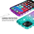 thumbnail image 5 of Compatible for Apple iPhone 13 mini Case, with Tempered Glass Screen Protector SOGA Diamond Liquid Quicksand Cover Cute Girl Women Phone Case - Teal / Purple, 5 of 5