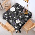 thumbnail image 2 of Halloween Spider Web and Skulls Pattern Square Tablecloth,Waterproof Square Table Cover,Wipeable Spillproof Washable Table Cover for Home Kitchen Party Decor 42"X42"(107x107cm), 2 of 6