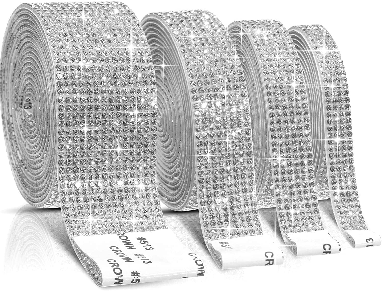 4 Rolls SelfAdhesive Crystal Rhinestone Diamond Ribbon DIY Decoration