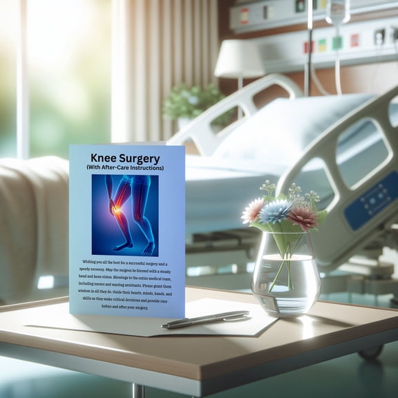 Knee Surgery Greeting Card with After-Care Instructions, Surgery Card, Recovery Card, Get Well Soon Card