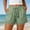 Green women plus size shorts a1, variant on Cagogo Women Cotton Linen Plus Size Shorts Elastic Waist Shorts with Pockets Casual Solid Loose Vacation Beach Travel Trousers, Dark Gray 3XL