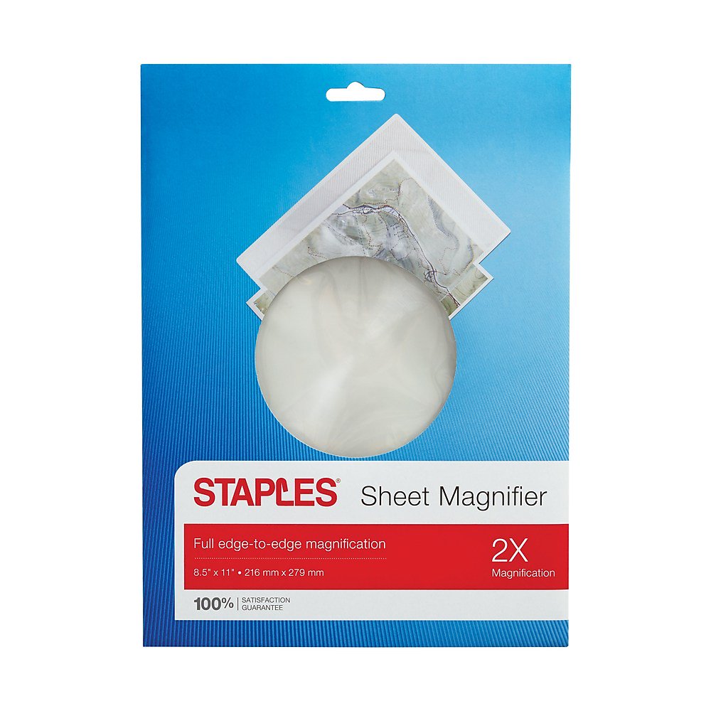 Staples Sheet Magnifier 2x Magnification 8.5"x11" (52372) 2831809