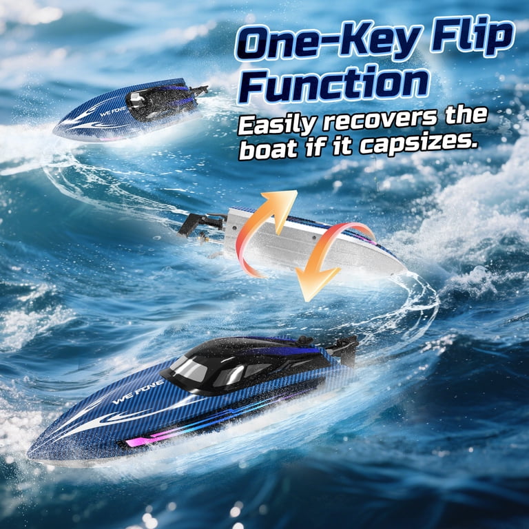 Wefone WF17 RC Boat, 15+ MPH Self-Righting with LED Lights photo 7