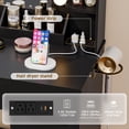 thumbnail image 3 of Homall Vanity Desk with Lights & Mirror, Makeup Vanity Set with Power Outlet & Storage Drawers Shelves for Bedroom, Black, 3 of 7