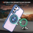 thumbnail image 4 of Phone Case for Samsung Galaxy S23 5G Clear Transparent TPU Cell Cover with Tempered Glass Screen Protector and Slim Magnetic Ring Holder Stand S 23 23S GS23 G5 SM-S911U 6.1 inch Women Men Blue, 4 of 7