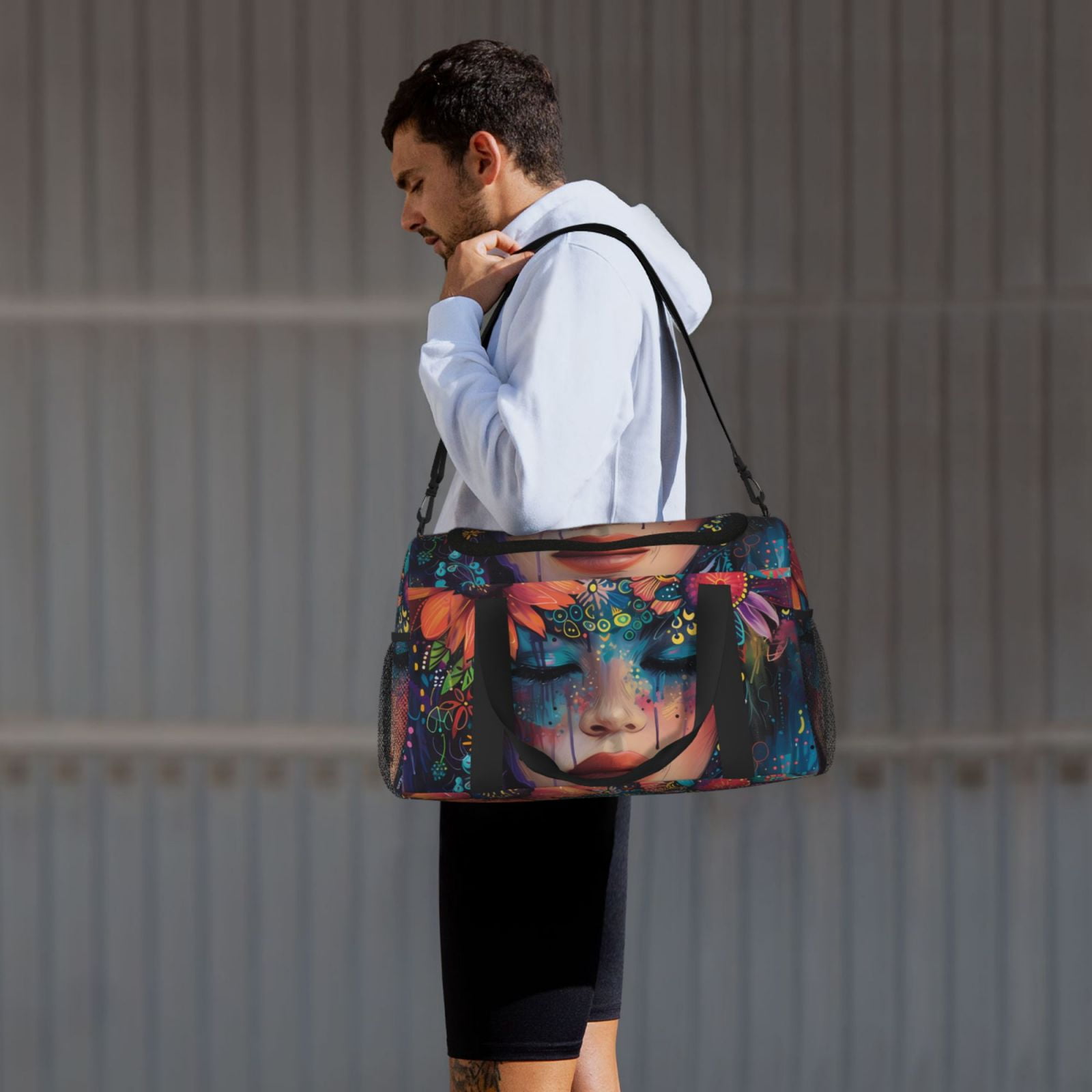 Fuzoiu Bohemian Colorful Flower Woman Print Travel Duffle Bag,Carry On Tote Bags,Duffel Bag,Sport Gym Bag, Hospital Bag for Labor and Delivery, Overnight Bag,Luggage Bag
