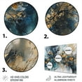 thumbnail image 3 of Designart "Captivating Liquid Ink in Blue and Gold" Abstract Marble Metal Wall Art Prints, 3 of 5