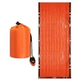 thumbnail image 1 of Sac de Couchage Essentiel de Camping - Couverture Thermique Portable Légère 120g pour Camping, Randonnée et Préparation de Catastrophe (7x3ft) avec Sifflet et Sac de Rangement, Design Imperméable et Coupe-Vent, 1 of 4