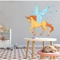 thumbnail image 2 of UNICORN - Home Living Room Winged Unicorn Hearts Decoration Multicolored Design Vinyl Wall Decal - Kids Bedroom Unicorn Adhesive Horse Animal Wall Mural Art Sticker 10" x 10", 2 of 3