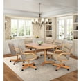 thumbnail image 2 of Caster Chair Company 7-Piece 42x[42/60] Caster Dining Set Wood Edge Laminate Table Top & Pewter Chairs, 2 of 15