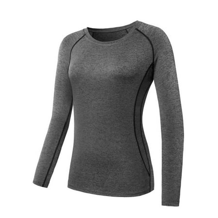 Women Gym Fitness Tops Compression Sports Quick-Dry Yoga Long Sleeve T-Shirt