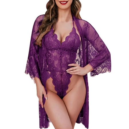 

Lingerie for Women Bra Set Mini Lace Purple Xxl