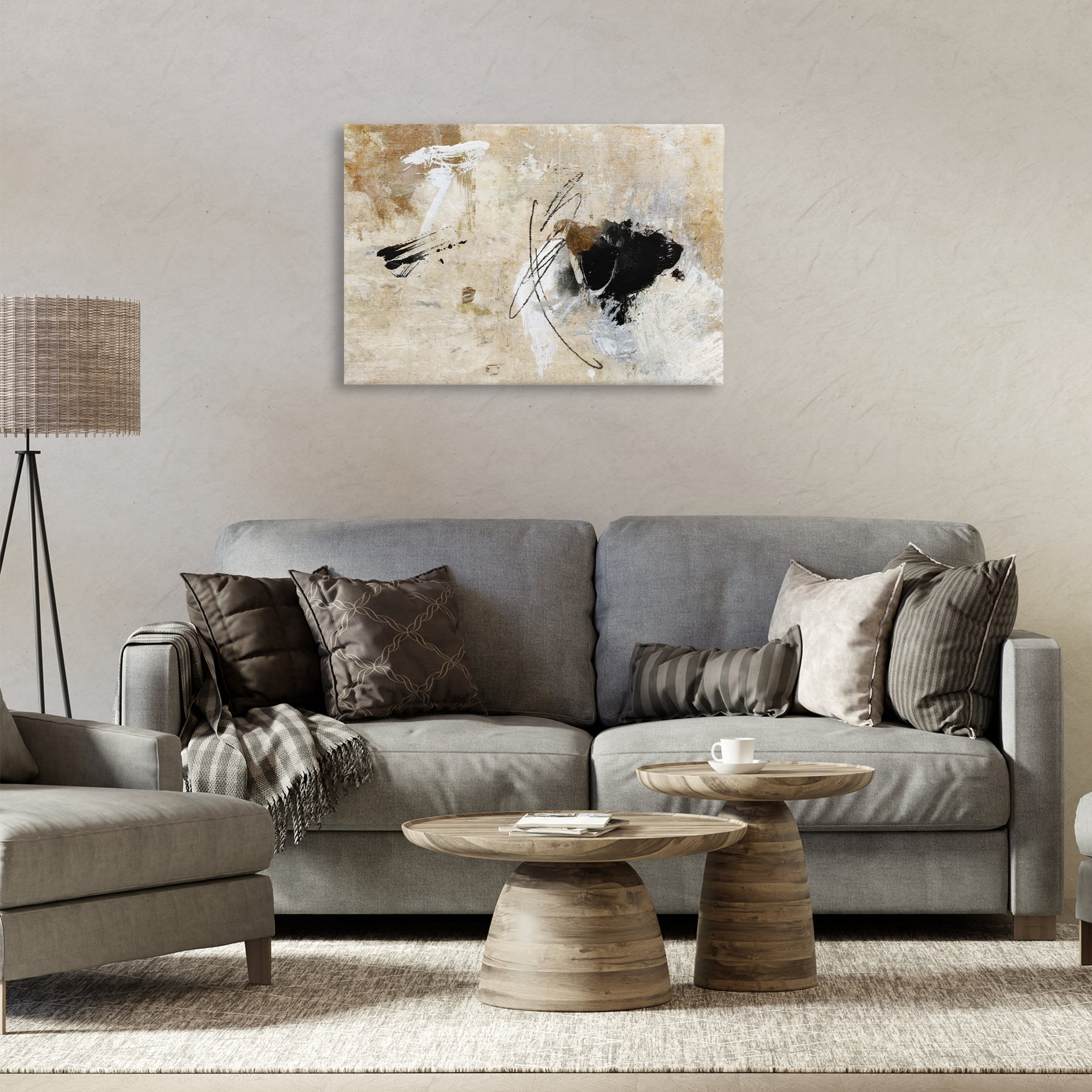 Stupell Industries Rustic Scribble Abstraction Abstract Painting Gallery Wrapped Canvas Art Print Wall Art, 30 x 20