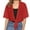 Red, variant on Summer Women's Casual Chiffon Cardigan Elegant Lightweight Thin Short Sleeve Shoulder Jacket for Ladies