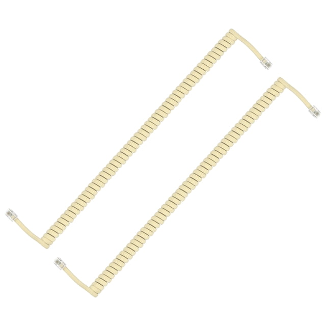 Uxcell 2 Pack Phone Cord for Landline, 9.8 Feet(Coiled 1.6 Feet) RJ9/RJ10 4P4C Landline Handset Cord Universal Telephone Phone Cable for Telephone Handset Accessory, Beige