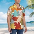 thumbnail image 5 of Bixox Men's Hawaiian Shirts Men's Fall Maple Leaves Print Short-Sleeve Shirt-X-Large, 5 of 8
