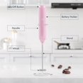 thumbnail image 3 of Powerful Milk Frother Handheld Foam Maker, Mini Whisk Drink Mixer for Coffee, Cappuccino, Latte, Matcha, Hot Chocolate, With Stand, Pink, 3 of 7