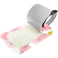 thumbnail image 2 of Square 2Pack PU Leather Pink Round Cruise Luggage Tag with Privacy Cover and Name ID Tag for Travel Handbags Backpacks Luggage Tags, 2 of 6