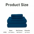 thumbnail image 2 of AUQ 100% Pure Egyptian Cotton 800 Thread Count Sheet Set,4 Pc Set,Sateen Weave,Soft Luxury Bedding,Fits Upto 21" Inch Deep Pocket (Navy Blue Solid,King Size), 2 of 7
