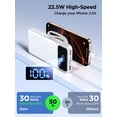 thumbnail image 4 of Portable Charger 10000mAh Power Bank with Built in Cable, (22.5W Output + 18W Input) ,Compatible with IPhone and Samsung's Fast Charging LCD Display Battery Pack, 4 of 5