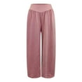 thumbnail image 4 of Kureaily Womens High Waisted Flowy Palazzo With Pockets Women Casual Pants, 4 of 4