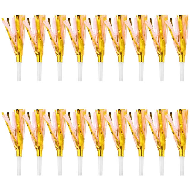CIMAXIC Souffleur de Bruit Musical 18 Pcs, Souffleurs de Fête à Franges, 6.69"X1.97"X0.39 Pouces
