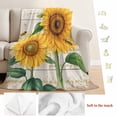 thumbnail image 5 of Sunflower Blanket Soft Cozy Warm Twin Blanket for Bed, Plush Fuzzy Flannel Fleece Blankets for Sofa, Yellow Summer Flowers Bee Botanical Wooden Throw Blankets for Couch, Gifts for Men, 60"x80", 5 of 9