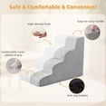 thumbnail image 4 of Dog Stairs Ramp, Curved 5-Step Dog Steps for Small Dogs and Cats, Pet Stairs for High Beds and Couch with Anti-Slip Washable Cover and Durable High Density Foam, Grey, 4 of 7