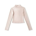 thumbnail image 4 of Blmnix Pink Women Blouses Turtleneck Cotton Fitted Women's Blouses Long Sleeve Business Casual Clothes, 4 of 7