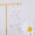 thumbnail image 2 of CIMAXIC Silver Glass Rhinestone Flower Ear Clips for Decor Comfortable Non Pierced Bridal Party Jewelry 1,4.33"X0.79"X0.39", 2 of 5