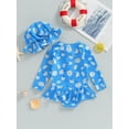 thumbnail image 4 of Spewahor Baby Girls Swimsuit, Flower Print Long Sleeve Bathing Suit with Hat Newborn Swimwear for Summer Bathing, 4 of 9