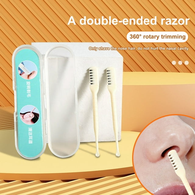 2Pcs Nose Hair Trimmers ABS Gentle Effective Nose Hair Trimmers Cutter for Clean Protected Nasal Grooming